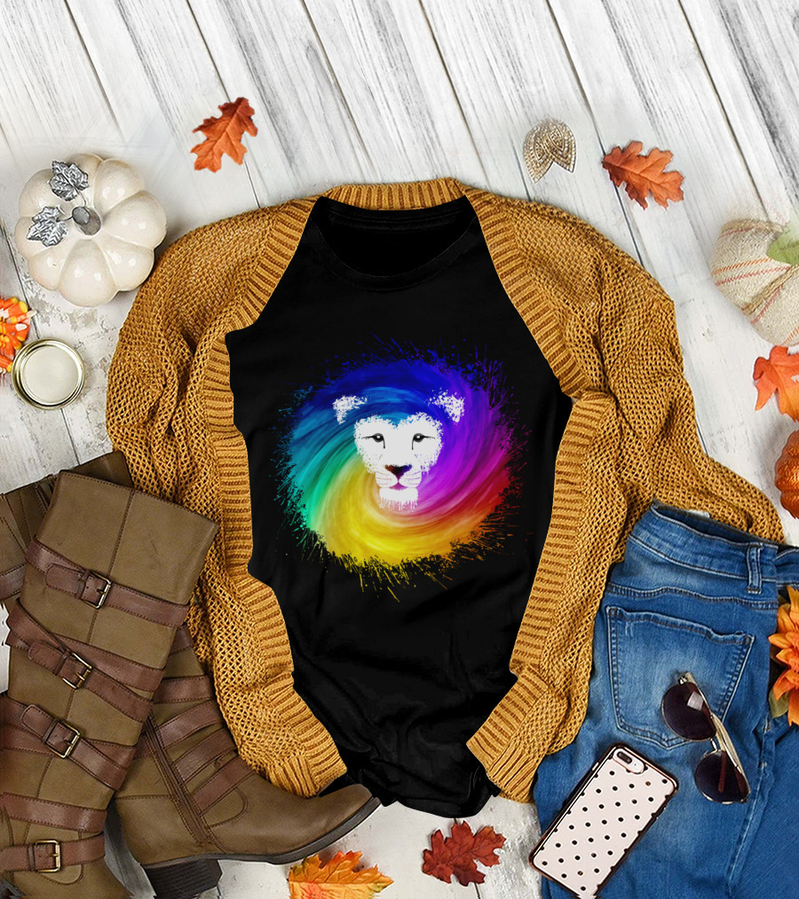 King Lion Colorful Swirl Spectrum T-Shirt