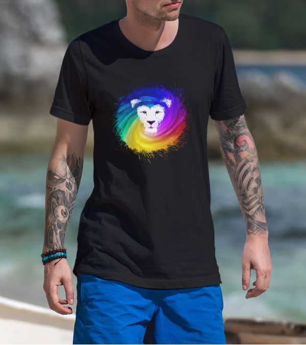 King Lion Colorful Swirl Spectrum T-Shirt
