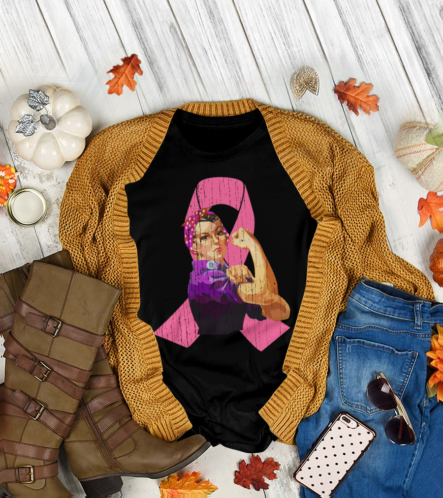 We Can Do It Breast Cancer Awareness Pink Ribbon Iconic T-Shirt