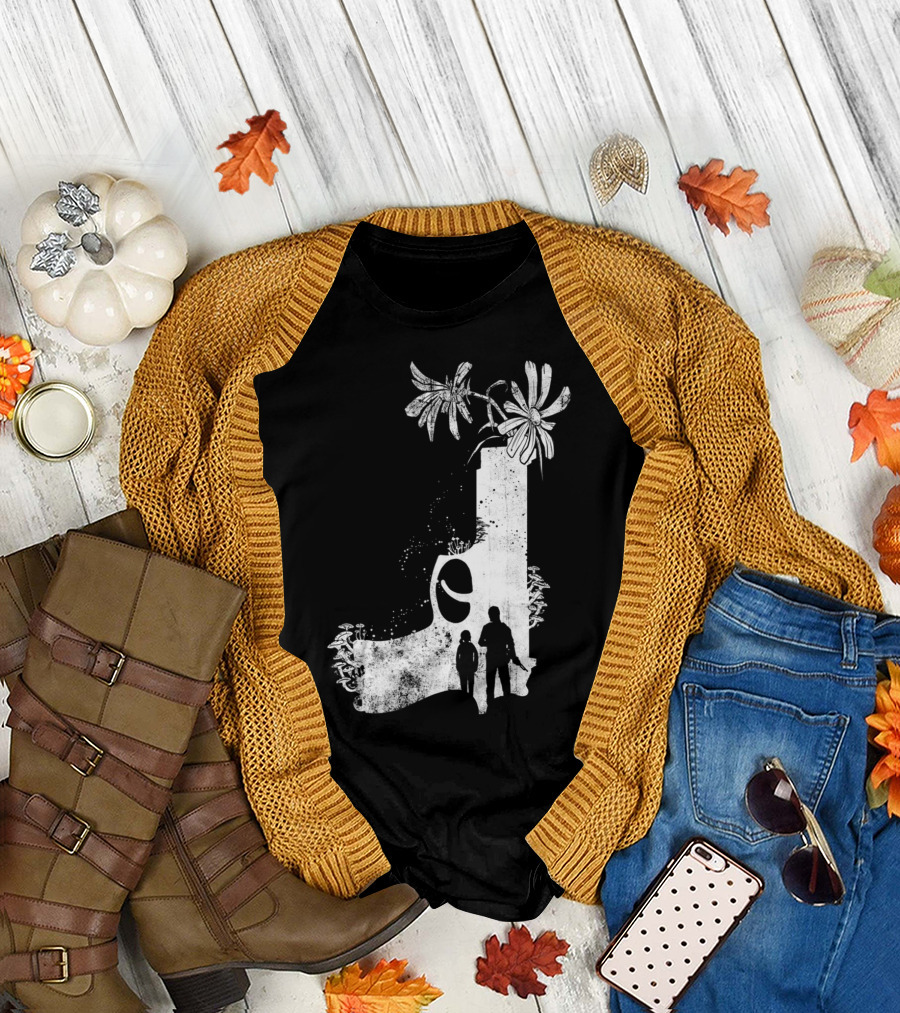Endure And Survive Silhouette Journey with Flowers and Ruins T-Shirt