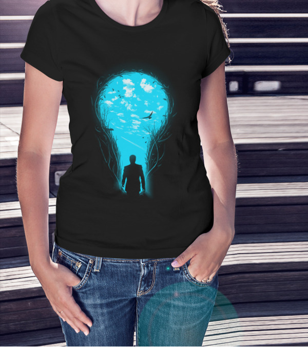 Bright Sider Light Bulb Sky Silhouette Journey T-Shirt