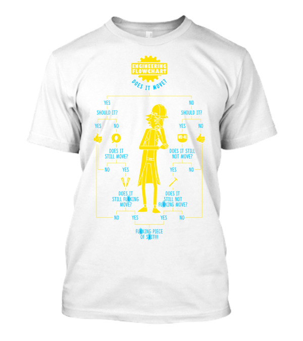 Engineering Flowchart Does It Move Problem Solving Humor Diagram T-Shirt