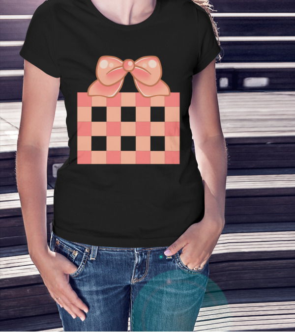 Bristol Bow 2.0 S Checkerboard Pink Bow T-Shirt