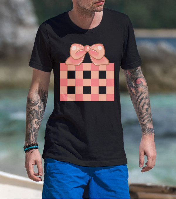 Bristol Bow 2.0 S Checkerboard Pink Bow T-Shirt