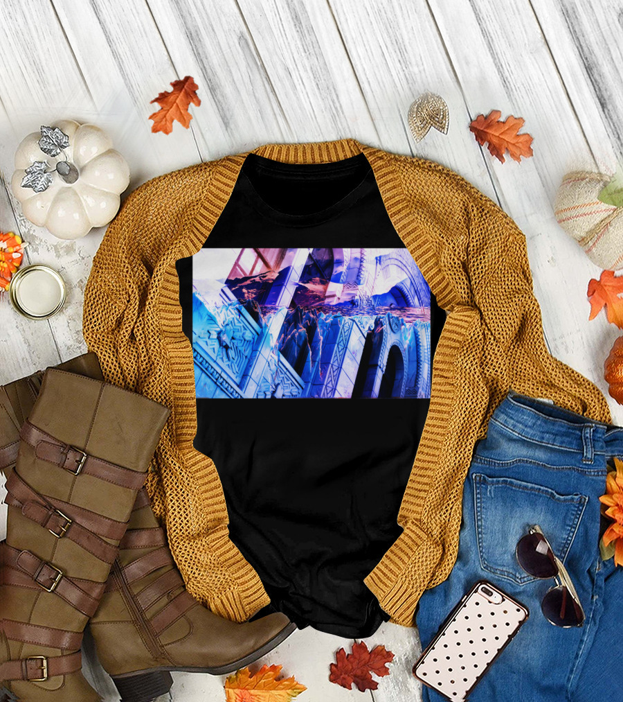 Glacial Habitat Architectural Abstract Reflection T-Shirt