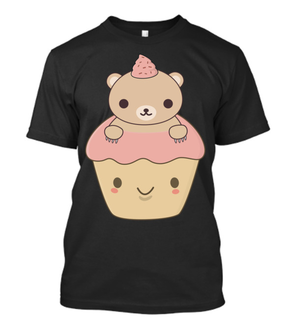 Brown Bear Cupcake Cute Dessert Character T-Shirt