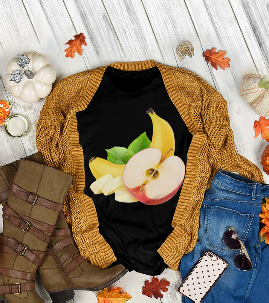 Banana And Apple Slice Combination T-Shirt