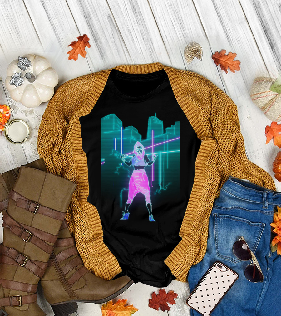 Urban Witch Neon Cyberpunk City Vibes T-Shirt