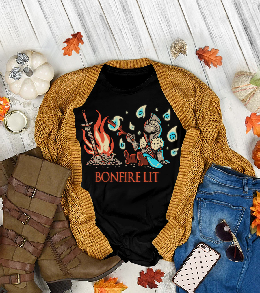 Bonfire Lit Cute Warrior by the Bonfire T-Shirt
