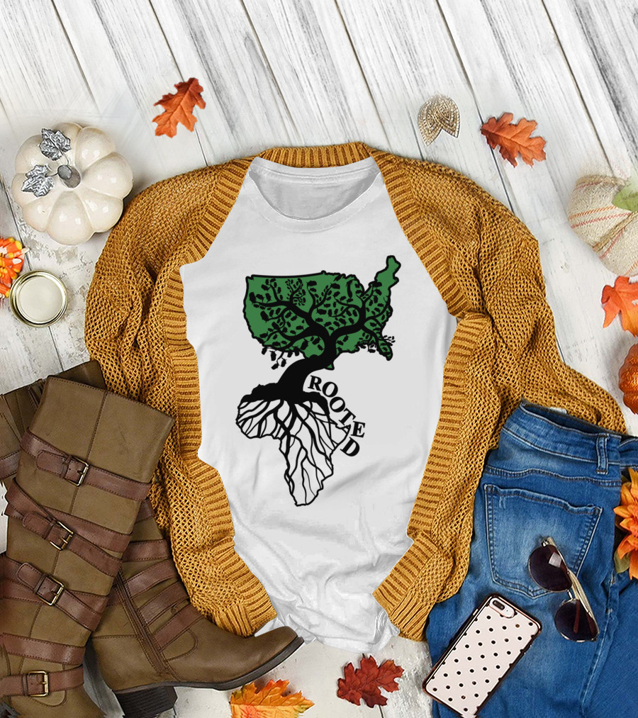 US Africa Rooted Connection Tree T-Shirt