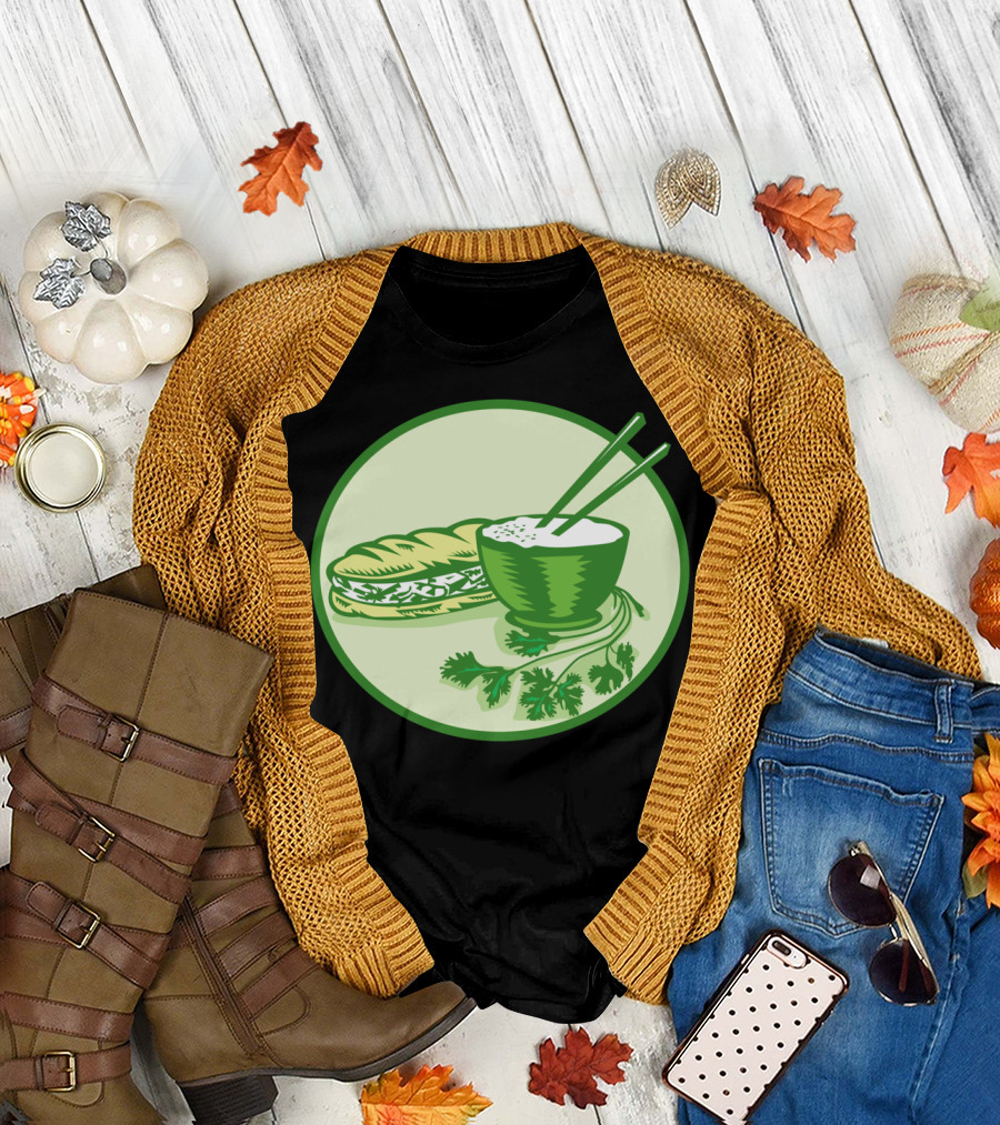 Banh Mi Rice Bowl Coriander Circle R Vietnamese Cuisine T-Shirt