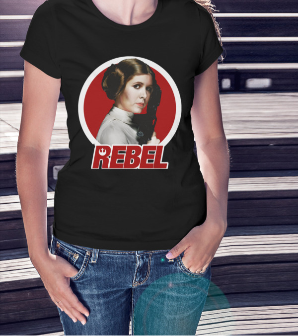 Leia Rebel Icon Circle With Blaster T-Shirt