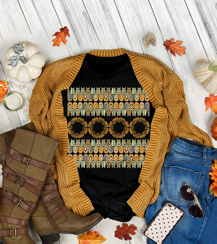 Ethnic Inspired Geometric Mosaic T-Shirt