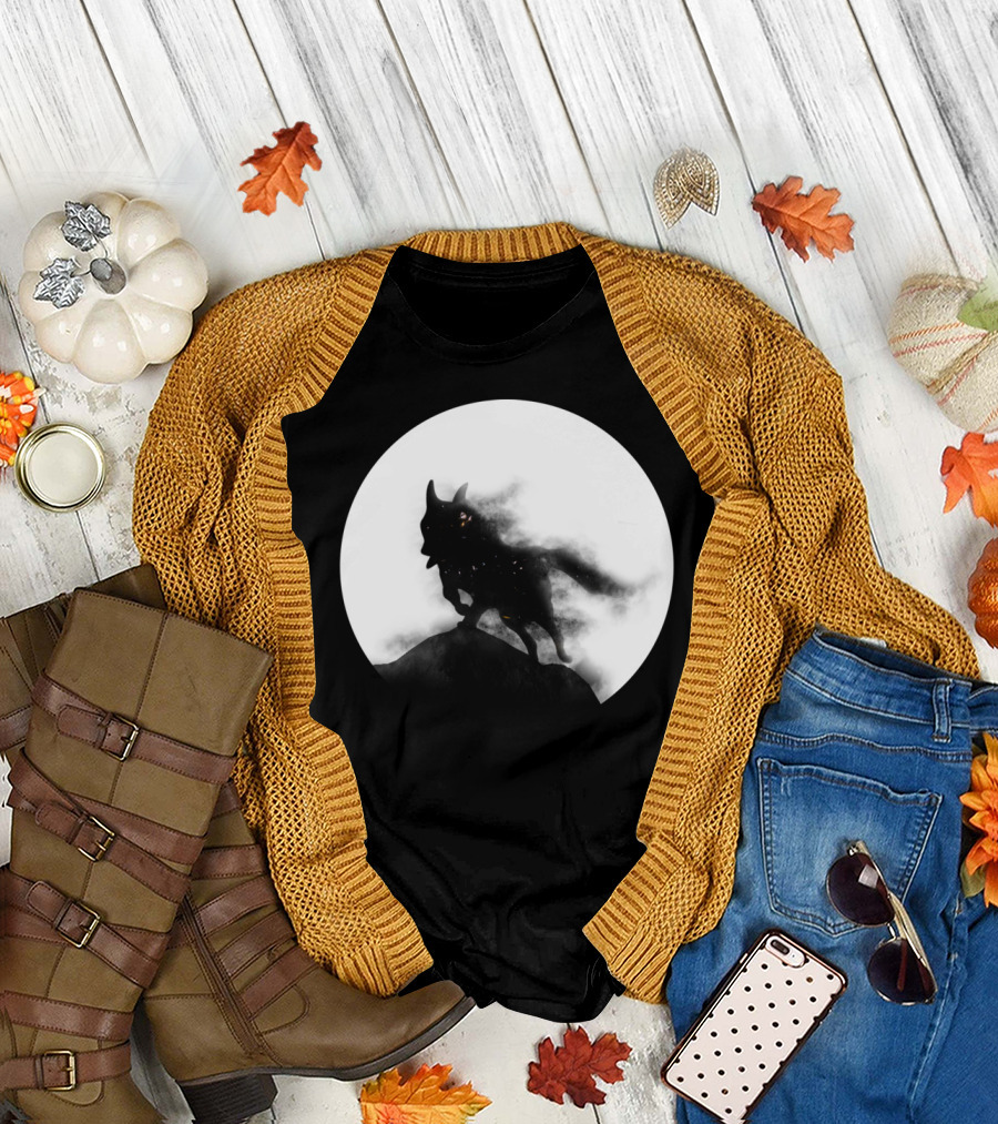 Freedom Is Wolf Silhouette Howling at Full Moon T-Shirt