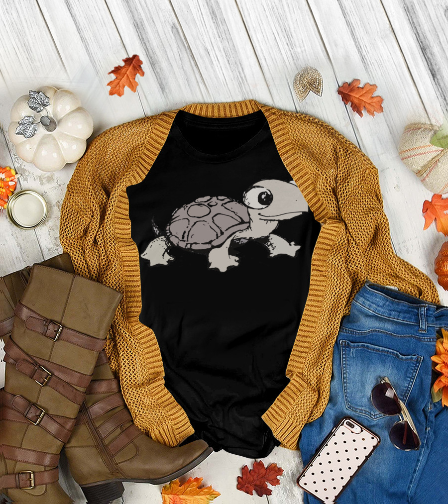 Adorable Tortoise Sketch Cartoon T-Shirt