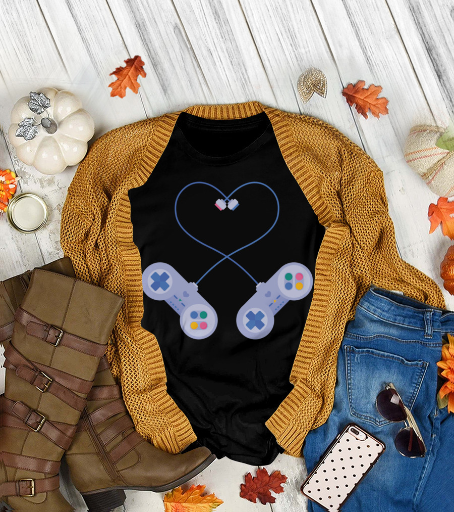 Be My Player Retro Gaming Love Controllers T-Shirt