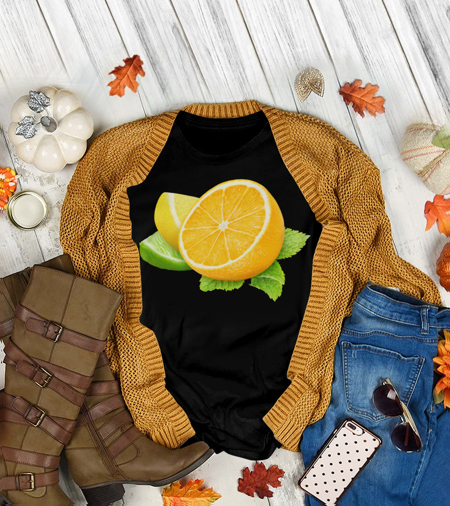 Slices Of Citrus Fruits Lime Lemon Orange T-Shirt