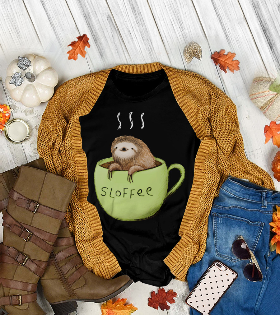Sloffee Sloth in Coffee Cup with Steam T-Shirt