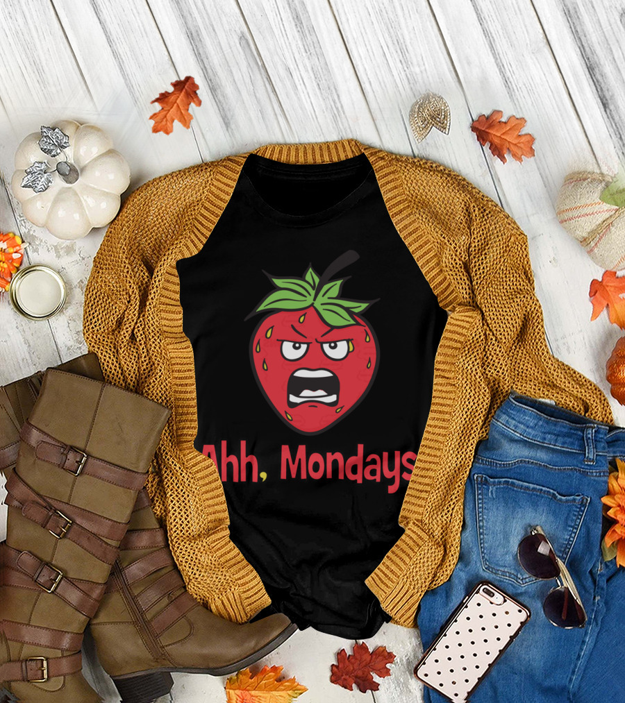 Ahh Mondays Angry Strawberry Face T-Shirt