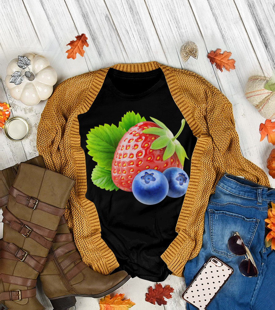 Fresh Berries Strawberry Blueberry Fusion T-Shirt