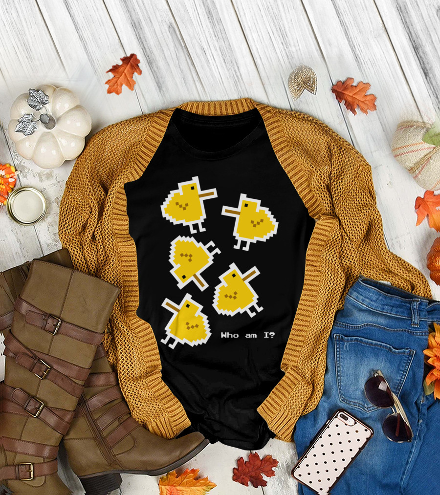 Existential Chicks Who Am I Retro Pixel T-Shirt