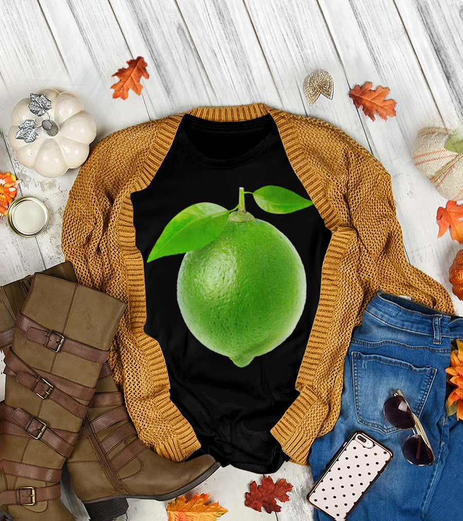 Fresh Lime with Green Leaves T-Shirt
