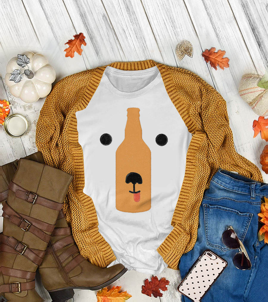 Bear Face Bottle Optical Illusion T-Shirt
