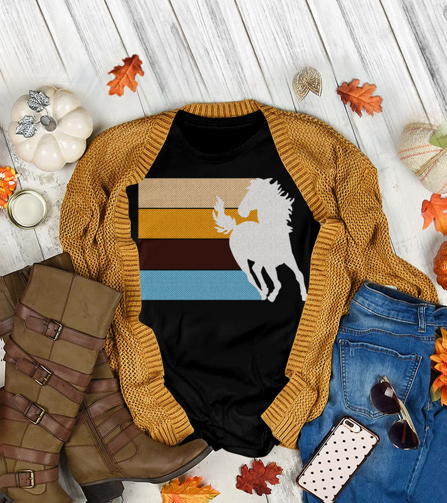 Horse Vintage Stripes T-Shirt
