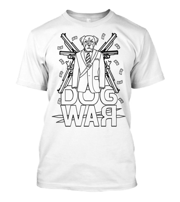 Dog War Suit Canines With Guns And Money T-Shirt