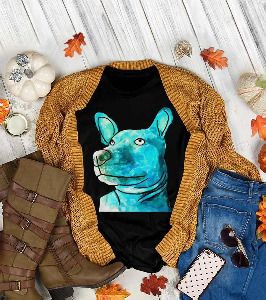 Dog Watercolor Blue T-Shirt