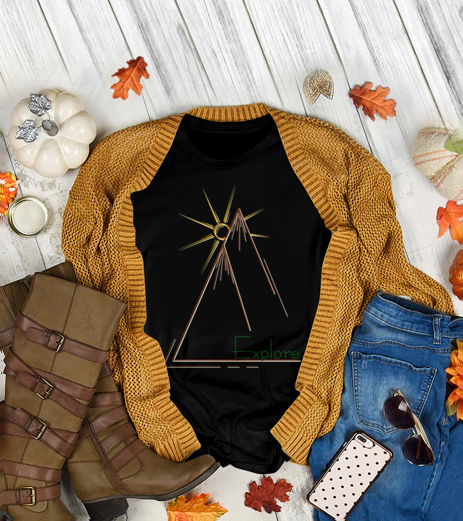 Explore Mountain Sunburst Line T-Shirt