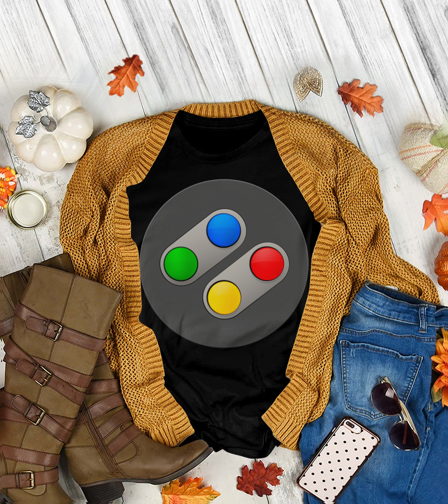 SNES Controller Buttons Iconic Colorful Layout T-Shirt