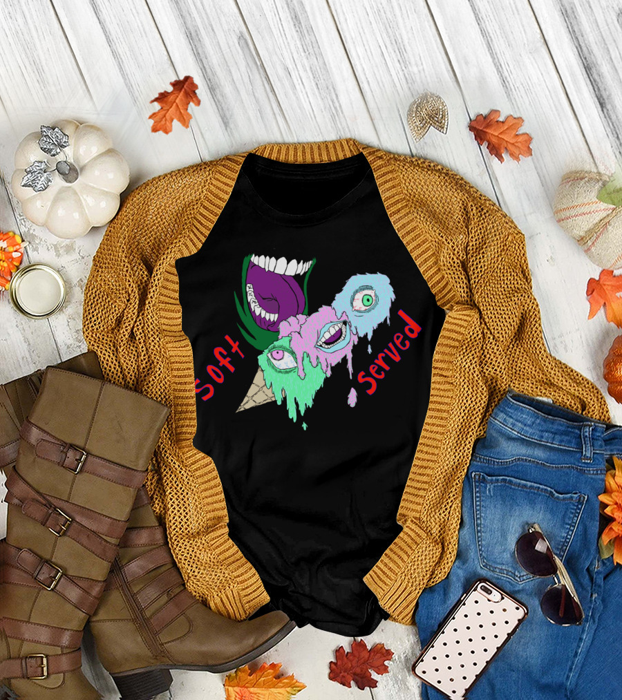 Soft Served Melting Cone and Joker Face Mashup T-Shirt