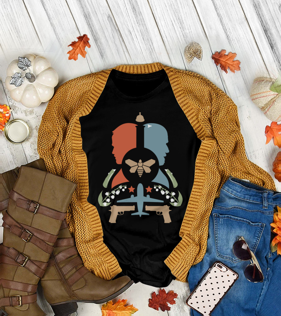 Wayfarer 515 Silhouettes with Bee and Airplane Motif T-Shirt