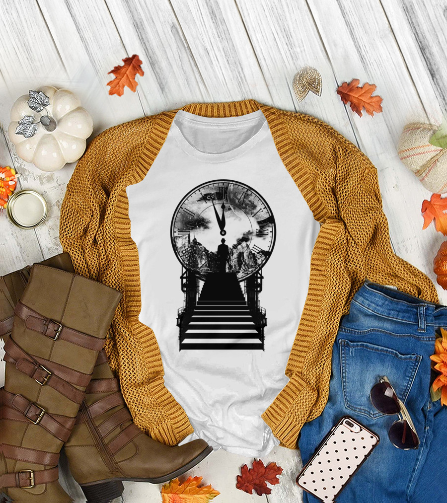 Only Time Clock Stairs Mystery Journey T-Shirt
