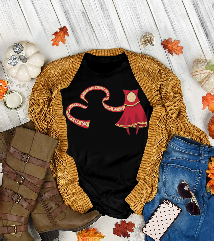 OodiGames Journey Red Cloak Figure with Yellow Icon Scarf T-Shirt