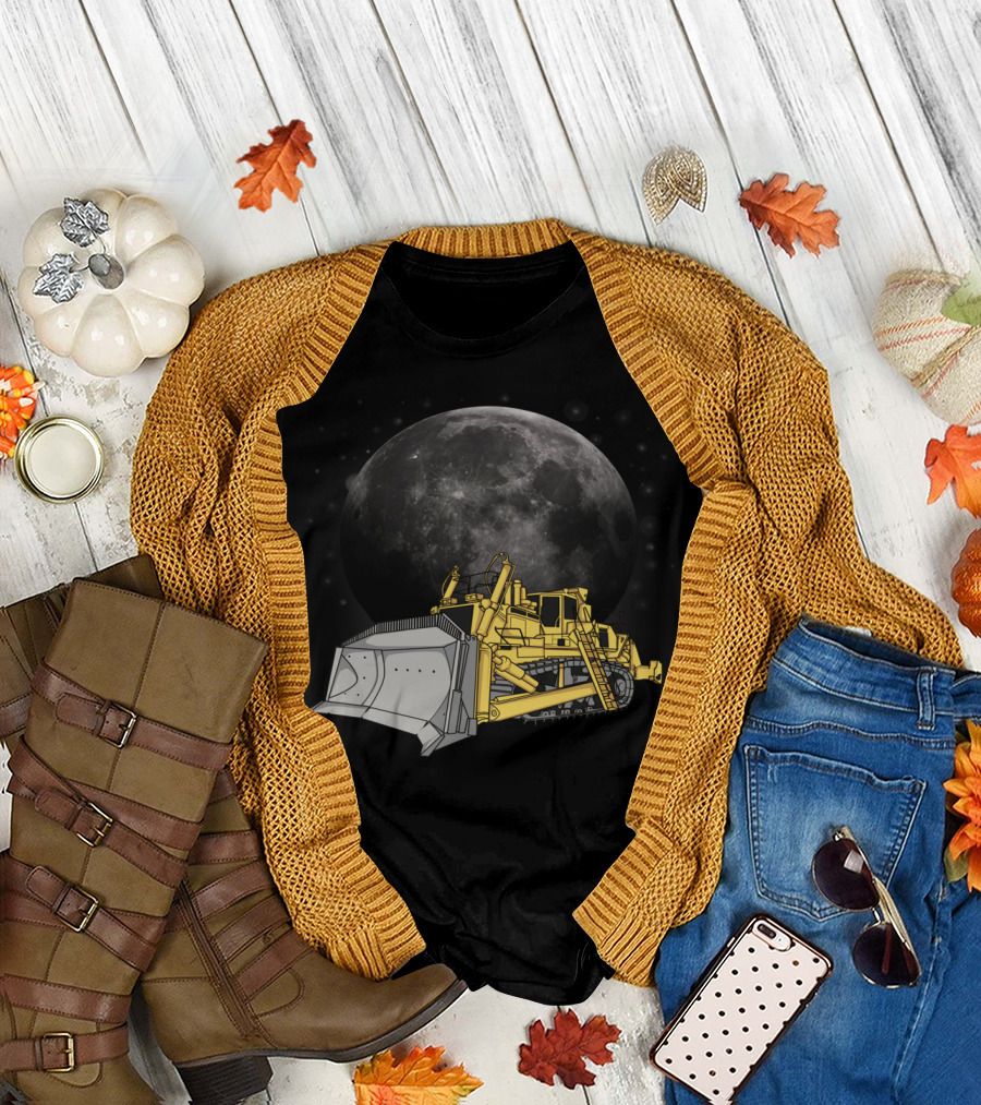 Space Dozer Moon Excavation Scene T-Shirt