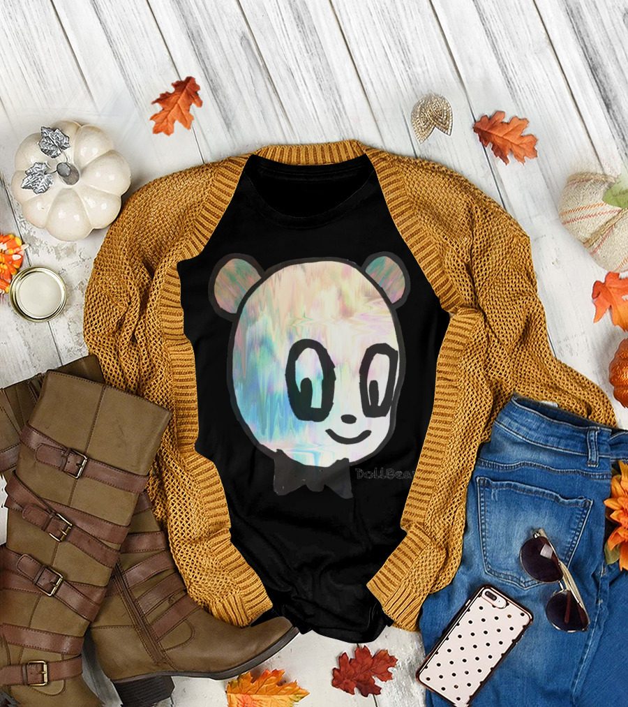 DollBear Iridescent Dark Circle Eyes Panda Face T-Shirt