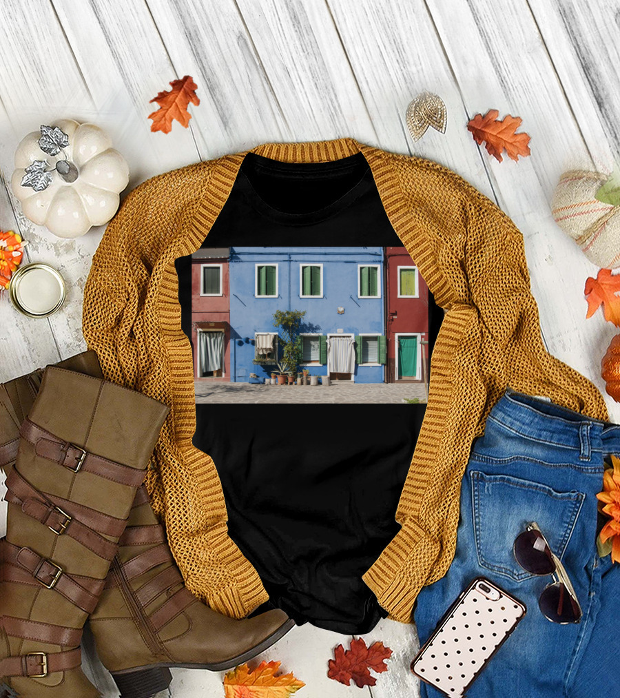 Colorful Facade Burano Veni Vibrant Houses T-Shirt