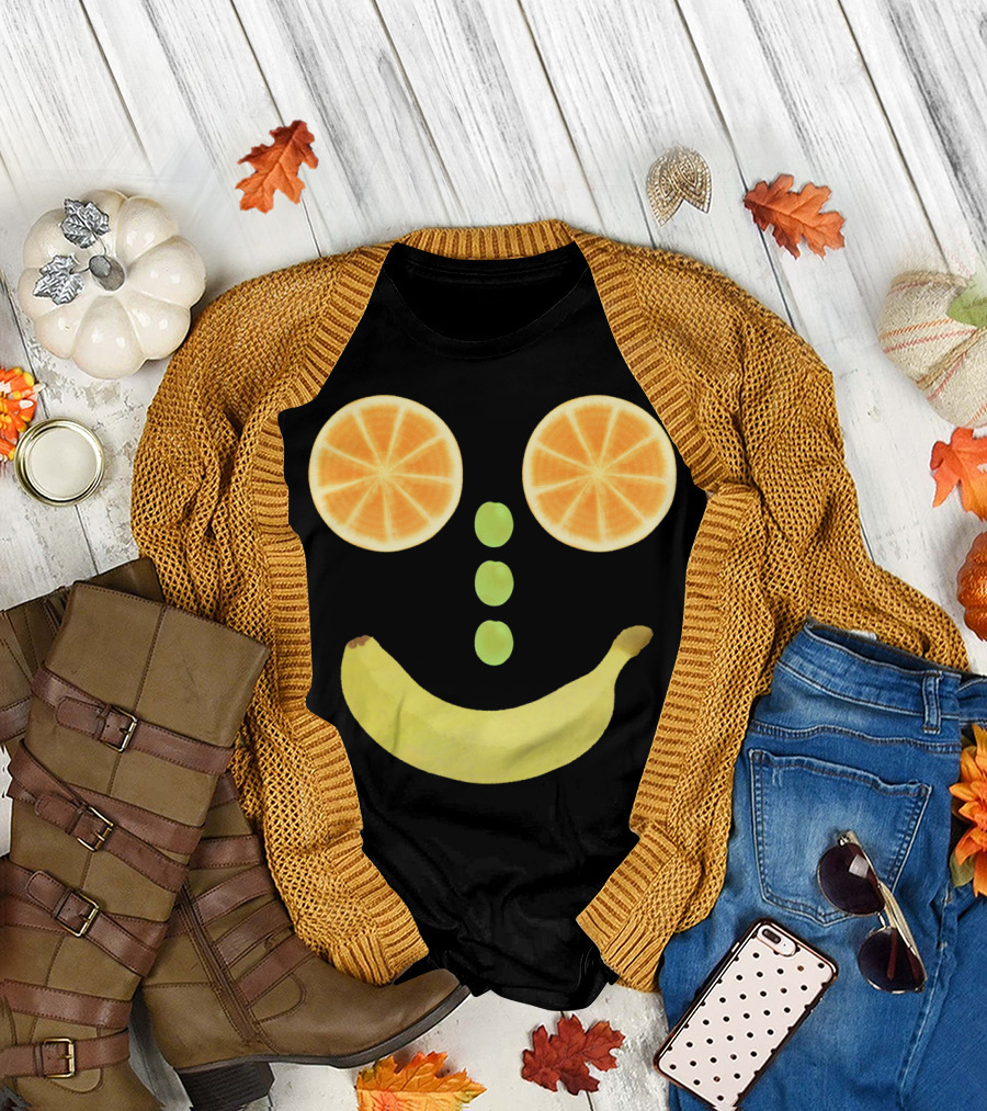 Fruit Face Sfs Grapes Orange Banana Smiley T-Shirt
