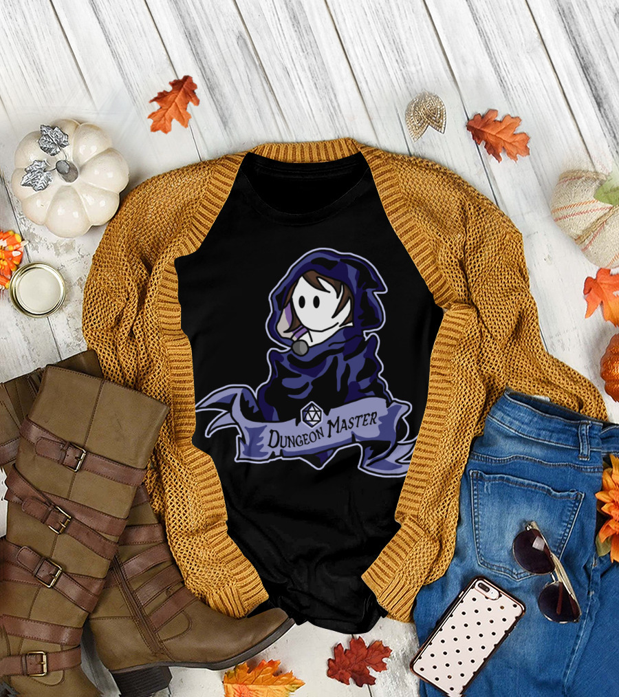 Dungeon Master Cloaked Figure with D20 Die T-Shirt