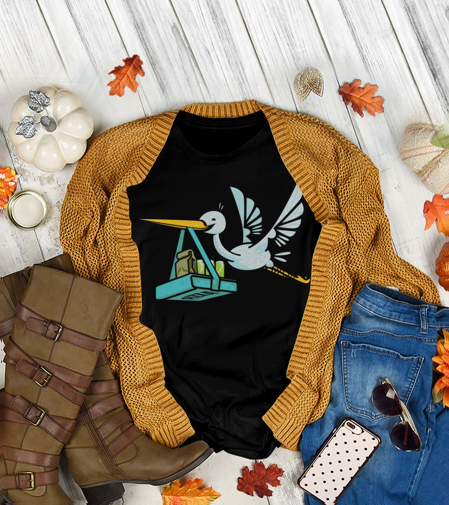 Where Food Babies Come From Stork Carrying Takeout T-Shirt