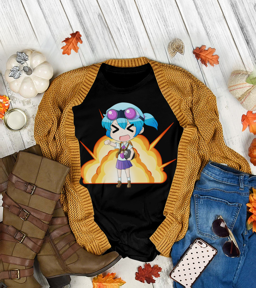 Gracie Chibi Anime Explosion Pose T-Shirt