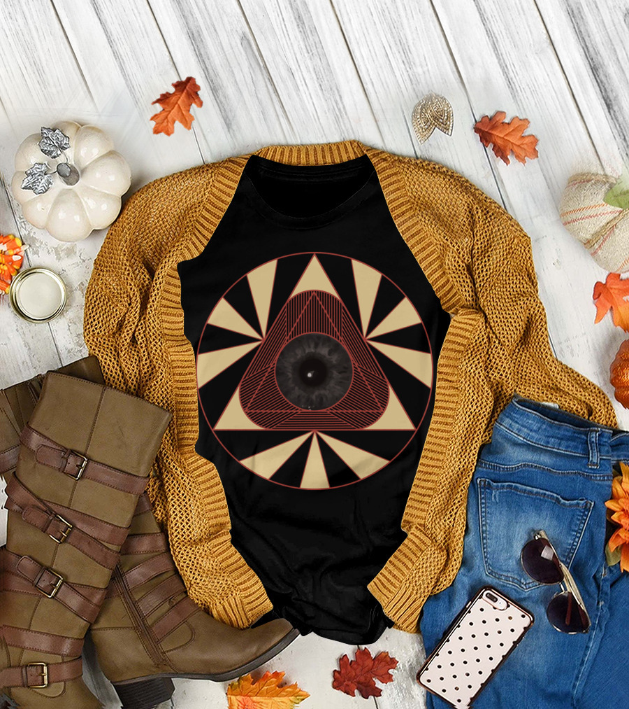 All Seeing Eye Illuminati Triangle Geometric T-Shirt