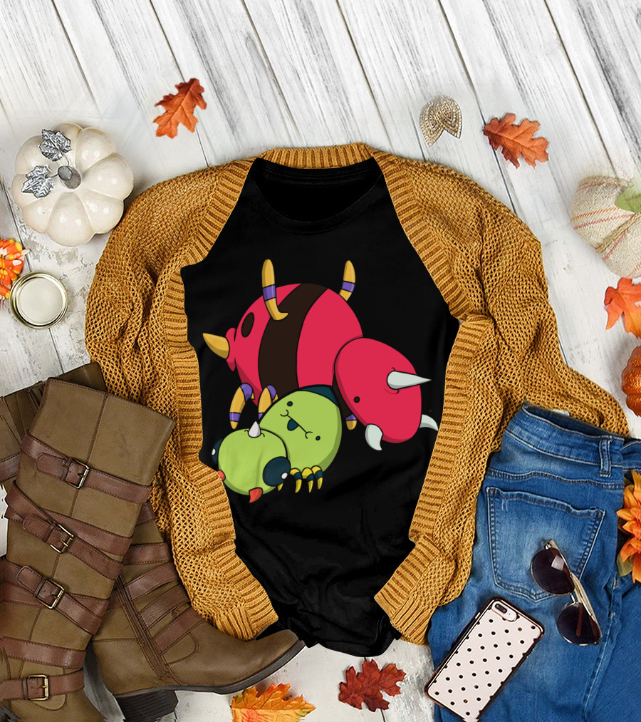 Whimsical Cartoon Spider Butts Stack in Bright Colors T-Shirt