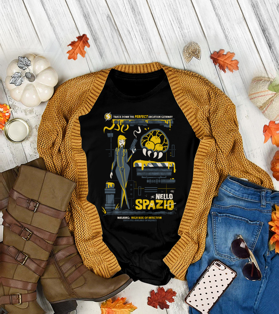 Track Down the Perfect Vacation Getaway Nello Spazio Warning High Risk of Infection T-Shirt