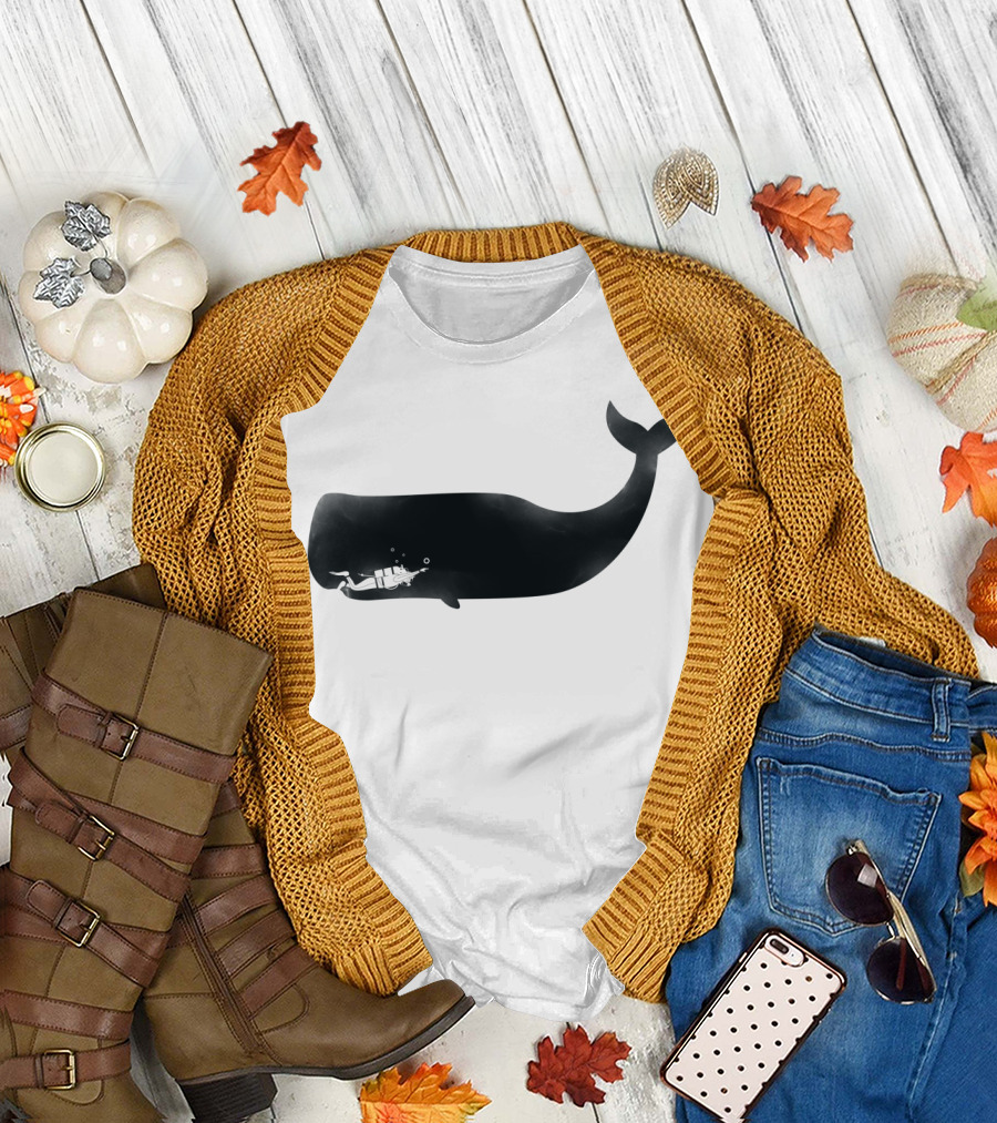 Deep Sea Diver Encounter with Giant Whale T-Shirt