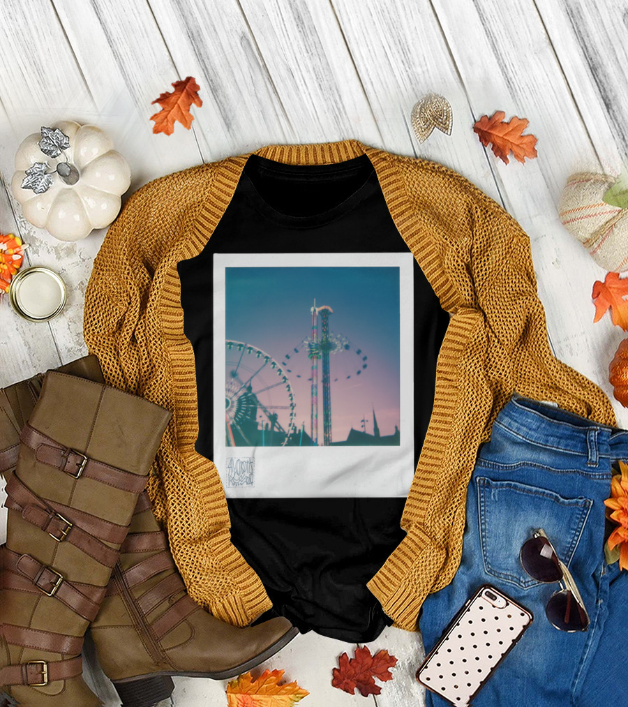 Funfair Amusement Rides at Twilight T-Shirt