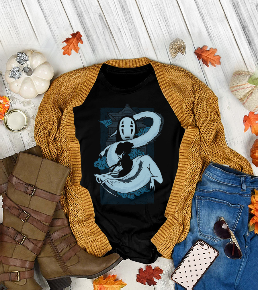 Spirit Child No-Face Spirited Away Haku Dragon T-Shirt