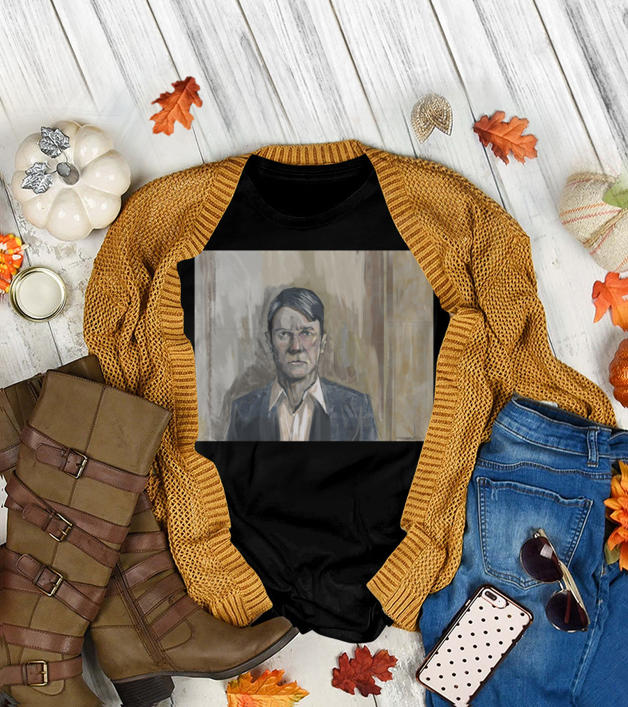 Bertrand Moody Portrait with Geometric Shadows T-Shirt
